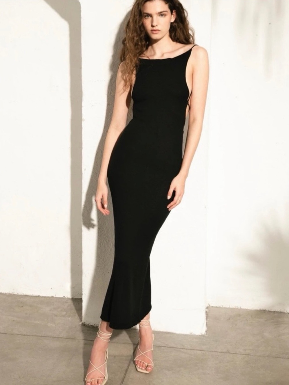 ALOHAS Delicate Strap Knit Dress Black Size S - Picture 14 of 16